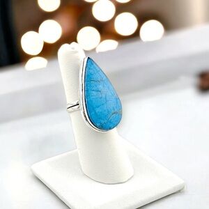 Lander Turquoise Natural 925 Sterling Silver Statement Ring
